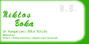 miklos boka business card