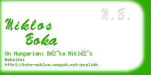 miklos boka business card